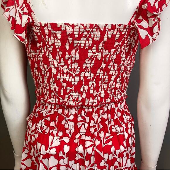 Paloma Blue top skirt set small red isla hearts ruffle coquette resort Ibiza - Picture 10 of 13